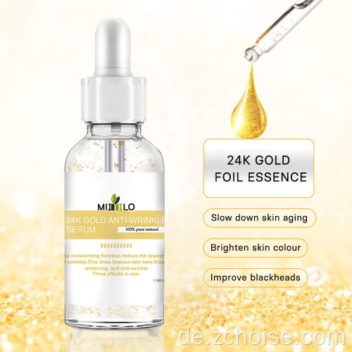 Vitamin C Anti-Falten-Gesichts-Gesichtsserum aus 24 Karat Gold